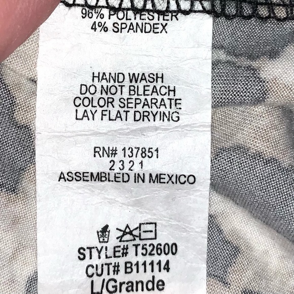 Gaze L tan animal print asymmetrical stretch top - Picture 12 of 12